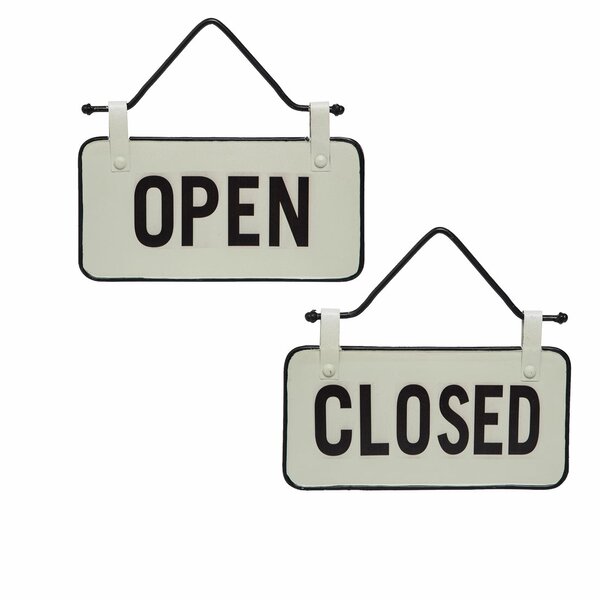 Foreside Home Garden 2 Sided Open Closed Sign